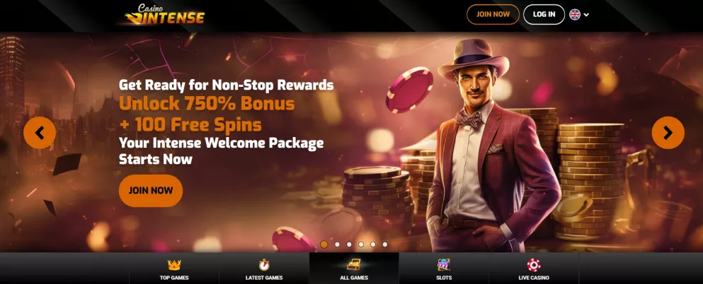 Intense Casino – 750% Bonus + 100 Freispiele für neue Spieler sichern